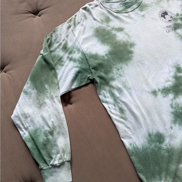 National Geographic Long Sleeve Green Tie dye T Shirt Men’s XL Marble Acid - Picture 6 of 15